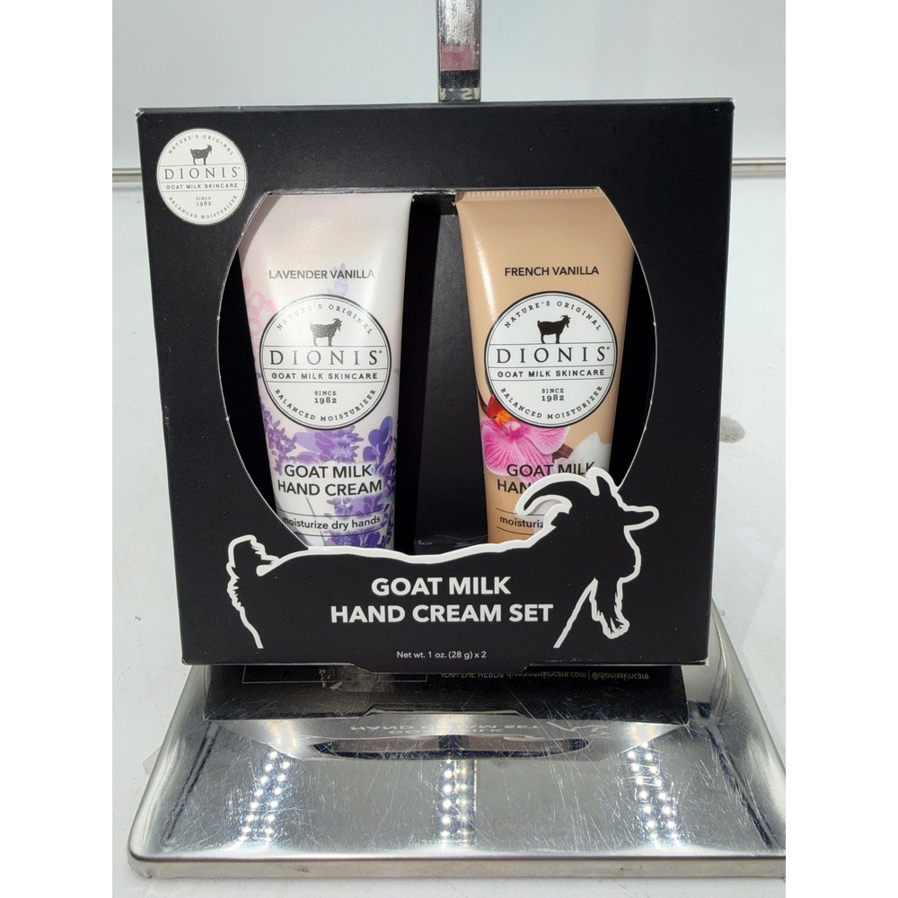 Dionis Goat Milk Hand Cream Set Lavender Vanilla & French Vanilla 2pk 1oz Each